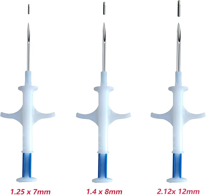 Animal ID Microchip with Sharp Needle 10 Pack 12 MM Length, Use for Pets Dogs Cats Horse Pig Sheep Cow Monkey Identification and Registration Universal Standard