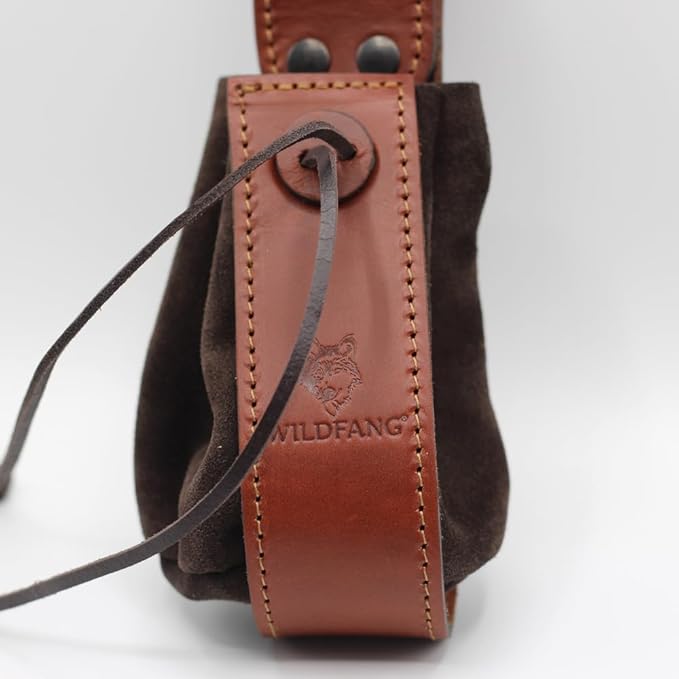 Wildfang Brown Leather Dog Training Treat Bag Premium Dog Training Bag with Belt Loop
