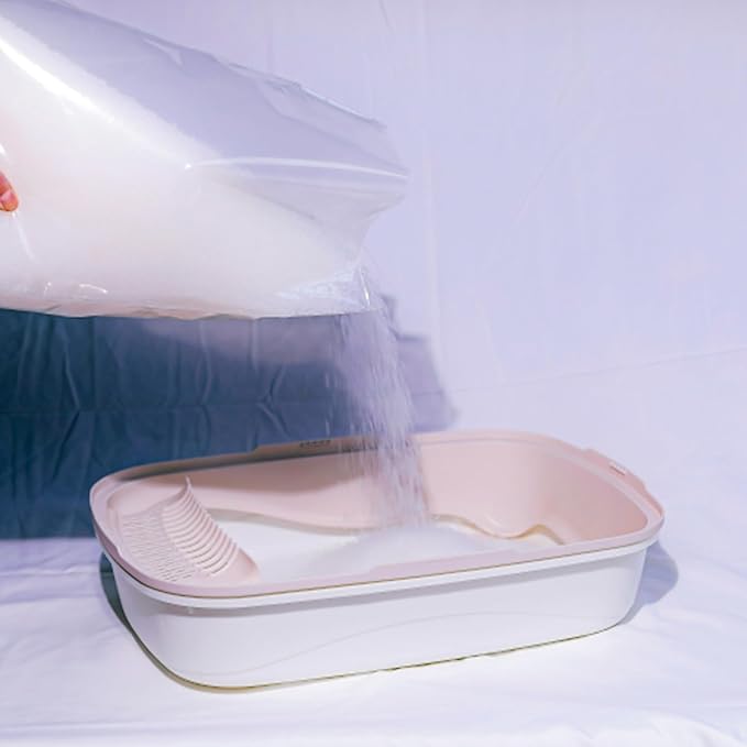 NEWORD Crystals Cat Litter Superior Odor Control 14 lbs Total (2 Pack of 7lb Bags) Soft-On-Paws Low Tracking Dust-Free White Silica Gel, Unscented