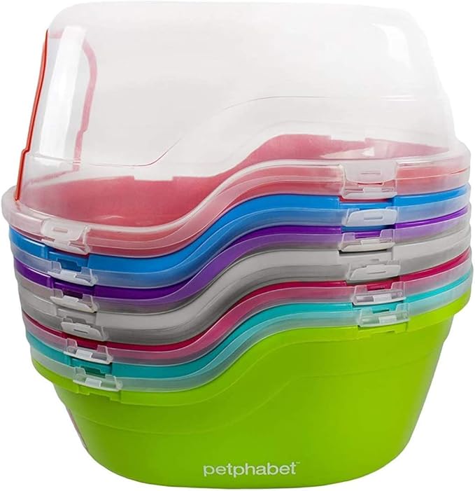 Petphabet Jumbo Hooded Cat Litter Box, Extra Large Gray