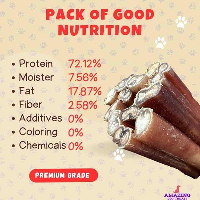 Amazing Dog Treats - 12 Inch Medium Size Bully Sticks (25 Count) - Bulk Bully Sticks for Dogs - No Hide Bully Stick Dog Bones