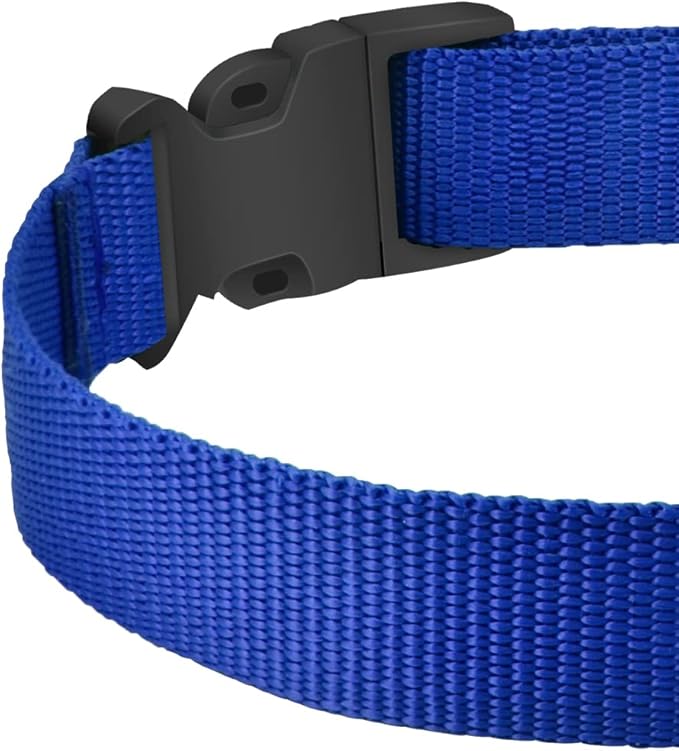 PetJoy Dog Collars Strap, Replacement Collar for Shock Reflective Collar, Adjustable Classic Dog Collar Strap for All Varieties Small Medium Large Dogs (Black & Blue)