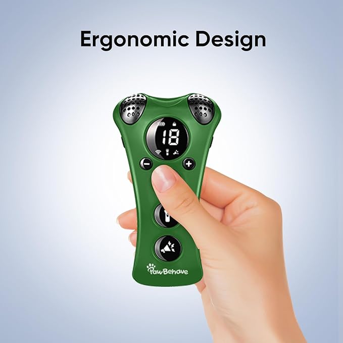 Adjustable Ultrasonic Dog Trainer β World's 1st Variable Frequency Pet Behavior Corrector with 10 Level Ultra Sound, 18 Dog Whistles, Anti-Bark Strobe Light, Humane Deterrent (Dark Green)