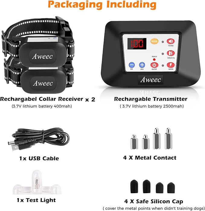 Wireless Dog Fence System, 2025 Electric Fence for Dog & Training Collar with Remote, Wireless Dog Collar Boundary Containment System, Adjustable Range Sizes, Suitable for Large,Medium Dogs ( 2 Dogs )