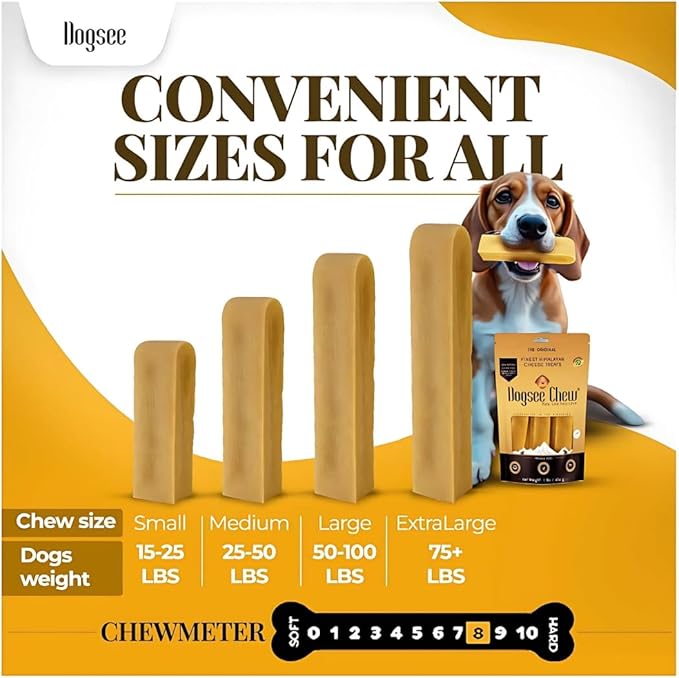 Dogsee Original Yak Cheese Himalayan Dog Chews 3lb (Large - 12 Bars) | 100% All Natural | Dog Treats Large Breed | Dog Chews Long Lasting for Aggressive Chewers | High Protein Dental Sticks