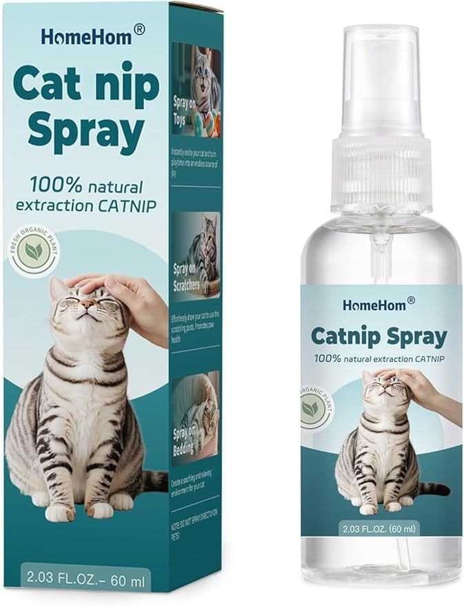 Organic Extra Strength Catnip Spray for Cats & Kittens - Highly Potent Calming Spray, Stress Relief Indoor Cats, Renews Toys & Scratchers,Natural Mess-Free Formula + Potent Catnip (2 oz)