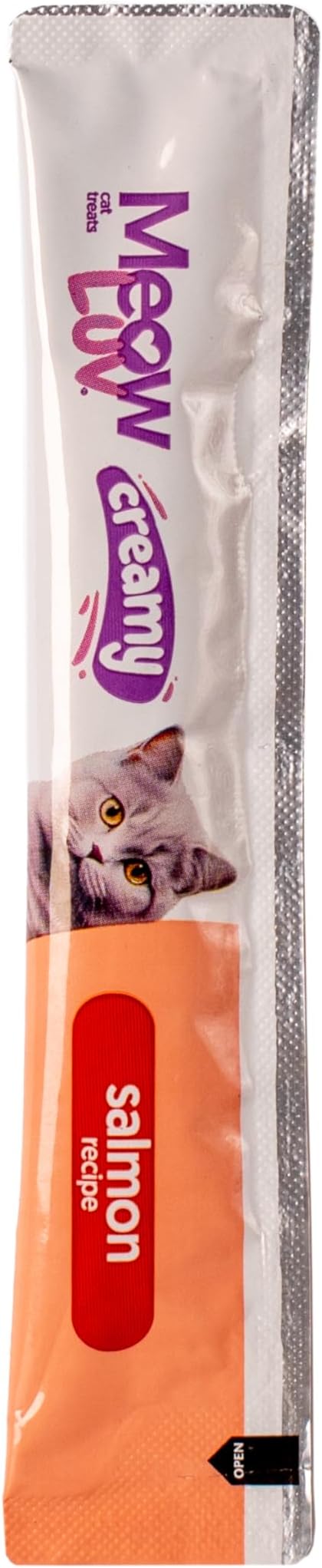 Ultra Chewy Meow Luv Salmon Recipe Lickable Cat Treats - Delicious Squeezable Cat Treats - Carrageenan Free - No Artificial Preservatives - Irresistible Snack - 0.5 Ounce Tubes (Pack of 10)