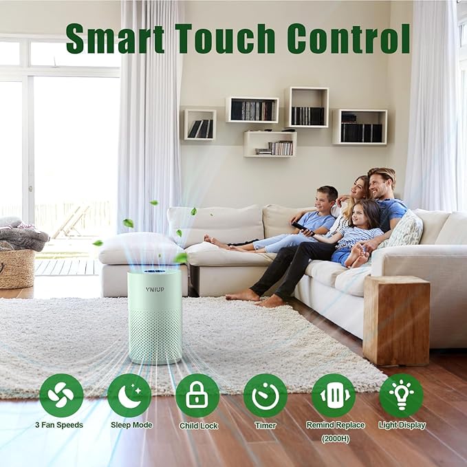 πππ°ππ¬π Air Purifiers for Home Bedroom up to 800 ftΒ², VNIUP H14 HEPA Room Air Purifiers for Bedroom with Fragrance Function, with Sleep Mode Air Cleaner for Pet Dander Odor Dust Smoke, ZQA-4000C