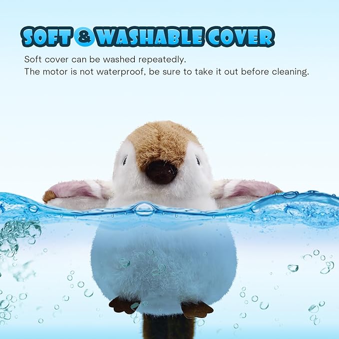 Cat Toys, Flapping Wings Sparrow, No Flying, Chirping Bird Interactive Catnip Toy for Kitten or Small Dogs, Touch Activated, Rechargeable, 3 Modes