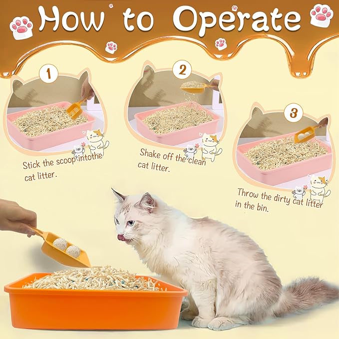 6 Pcs Kitten Small Litter Box Set, Plastic Kitten Litter Pan with 6 Scooper Cat Litter Box Cat Litter Box Travel Toilet for Small Pet Kitty Bunny Guinea Pig