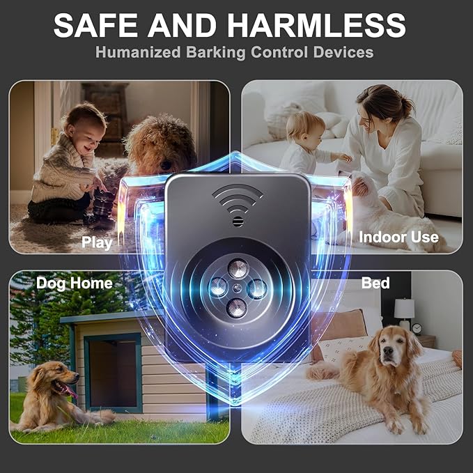 Anti Barking Devices, Dog Barking Deterrent Devices, Ultrasonic Dog Bark Deterrent Devices, Dog Barking Stopper, Anti Barking Device for Dogs Long Range 50ft, Bark Box Indoor Outdoor for Dogs Training
