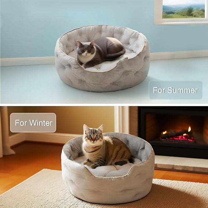 Cute Cat Beds Kitten Beds,Small Dog Beds, Washable Pet Beds for Puppy and Kitty, 20 Inch