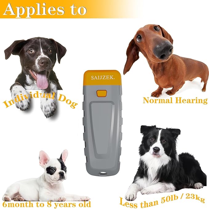 Ultrasonic Dog Trainer | Bark No More Training Device | Anti Barking Dog Silencer | Bad Behavior Stopper Corrector | Bark Deterrent for Indoor and Outdoor | for Small and Medium Sized Dogs (New-Gray)