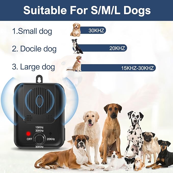 Anti Barking Devices, Auto Barking Control Devices with 3 Modes, Effective Stop Barking Dog Devices for Indoor & Outdoor Use, Rechargeable Ultrasonic Dog Bark Box Barking Deterrent Devices?Black3