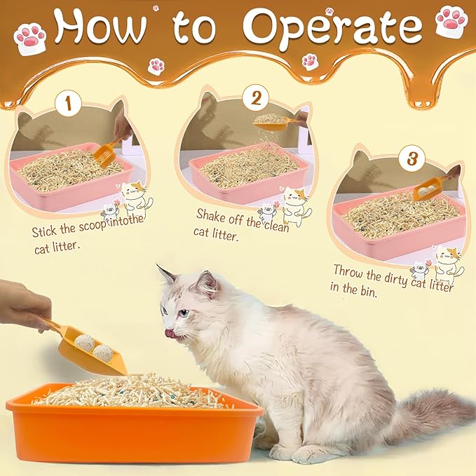 Kitten Small Litter Box Set, 6 Pcs Plastic Kitten Litter Pan with 6 Scooper Cat Litter Box Cat Litter Box Travel Toilet for Small Pet Kitty Bunny Guinea Pig