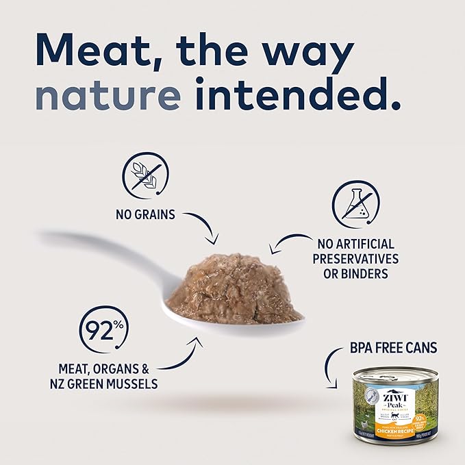 ZIWI Peak Canned Wet Cat Food – All Natural, High Protein, Grain Free, Limited Ingredient, with Superfoods (Chicken, Case of 24, 3oz Cans)