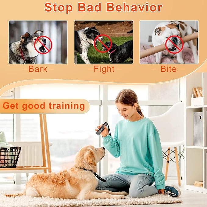Anti Barking Device for Dogs - Dog Bark Deterrent Devices for Stopping Bad Dog Behavior - Ultrasonic Dog Bark Deterrent, Refuse to Shout and Slap - Best Anti Barking Device Rechargeable