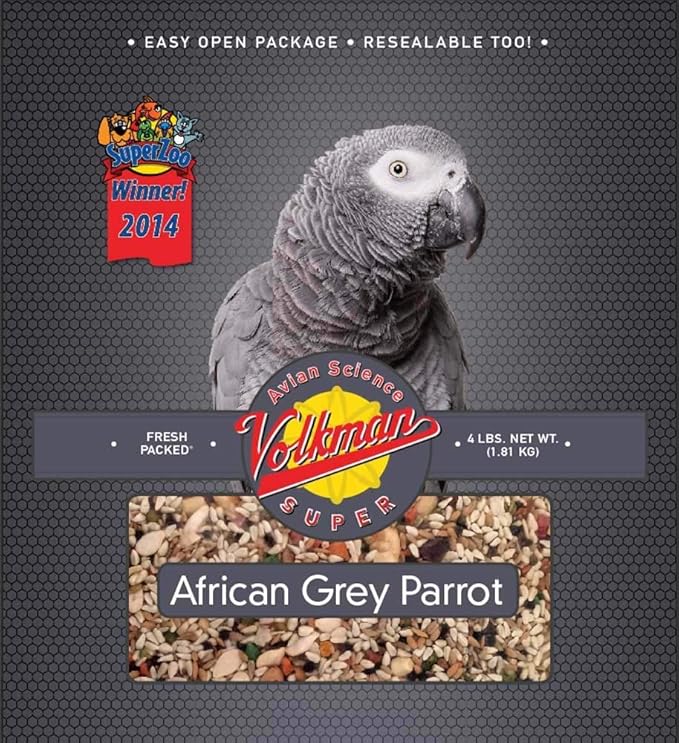 Volkman Avian Science Super African Grey Parrots Bird Food for 4 Lb- 2pack