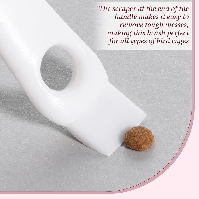 2pcs Bird Cage Cleaner with Long Handle & Shovel, Bird Cage Brush Easy Removal Parrot Kennels Perches Poop, Bird Droppings Removal Brush Durable Cage Cleaning Tool & Accessory