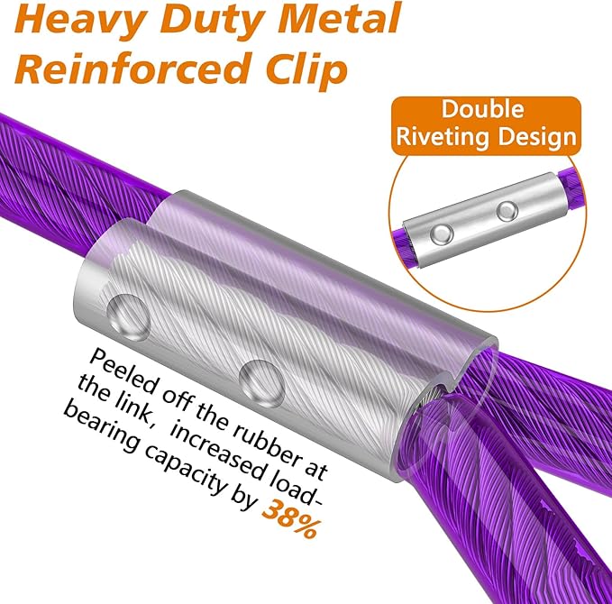 XiaZ Dog Tie Out Cable 20 Feet, Dog Runner for Yard Steel Wire Tether Line, Dogs Chains Heavy Duty for Outside Hold Large Dogs Up to 250 LBS