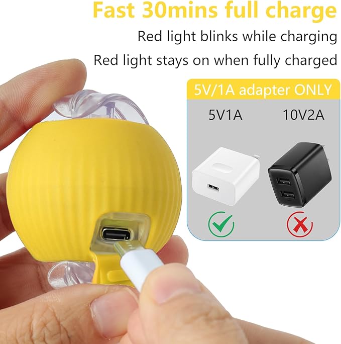 Interactive Cat Toys for Indoor Cats, Interactive Cat Ball Toy with Elastic Mesh Tail, Automatic Cat/Kitten Toys with Chirping & Motion Activate, Cat Toys for Bored Indoor (Yellow)