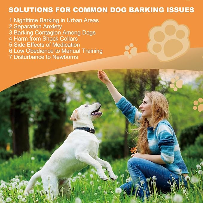 Dog Bark Deterrent Devices, Anti Barking Device for Dogs ultrasonic Stopper Control Device 50 Ft Correct Your Dog's Bad Behavior Better Than Shock Collars (YELLOW-5431)