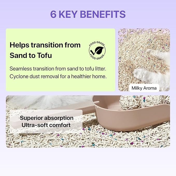 Mixed Tofu Cat Litter, Heavy Duty Flushable Kitty Litter, 5.5Lb/88Oz Original 4 Pack