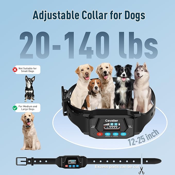 Wireless Dog Fence for 2 Dogs - Pet Containment System Electric Fence for Dogs Radius Up to 33-9999Yard for Large Area, Rechargeable Waterproof Training Collar with 3 Warning Modes for Large Dogs