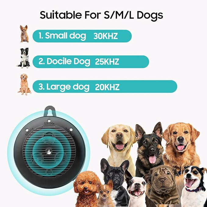 Anti Barking Devices,Auto Dog Bark Deterrent Devices with 3 Levels,Rechargeable Ultrasonic Bark Box Dog Barking Deterrent Devices, Effective Stop Barking Dog Devices for Indoor & Outdoor Dogs