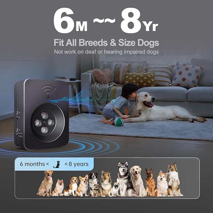 Anti Barking Devices, Dog Barking Deterrent Devices, Ultrasonic Dog Bark Deterrent Devices, Dog Barking Stopper, Anti Barking Device for Dogs Long Range 50ft, Bark Box Indoor Outdoor for Dogs Training