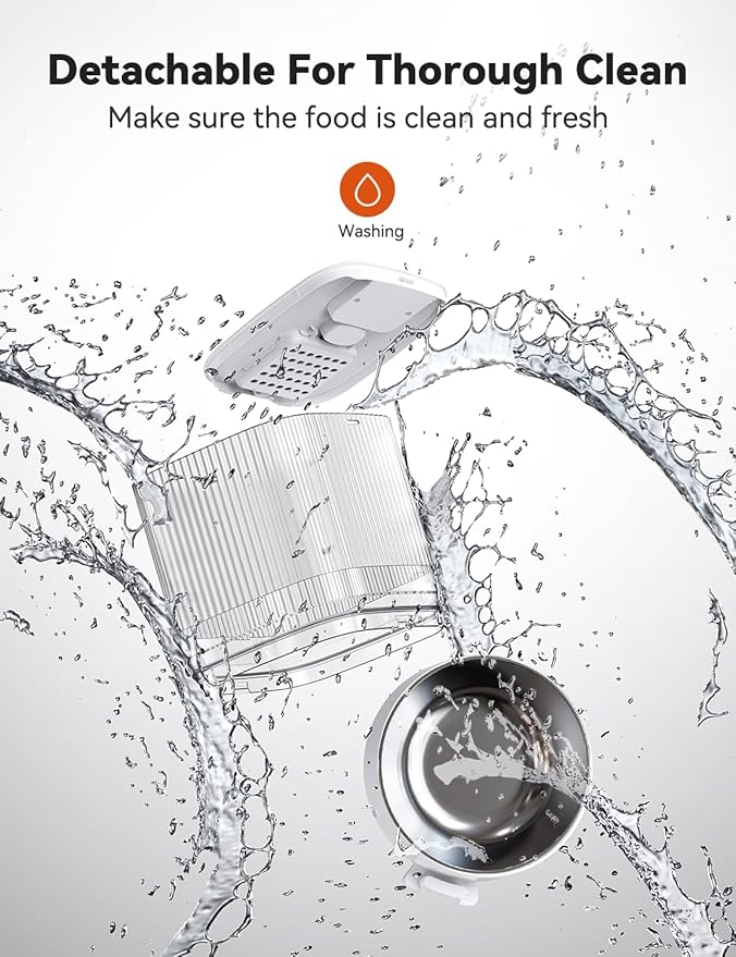 WOPET Automatic Cat Feeder, 4L Automatic Dog Feeder with 180-Day Battery Life, Programmable Cat Food Dispenser with Stainless Steel Bowl,1-6 Meals Per Day