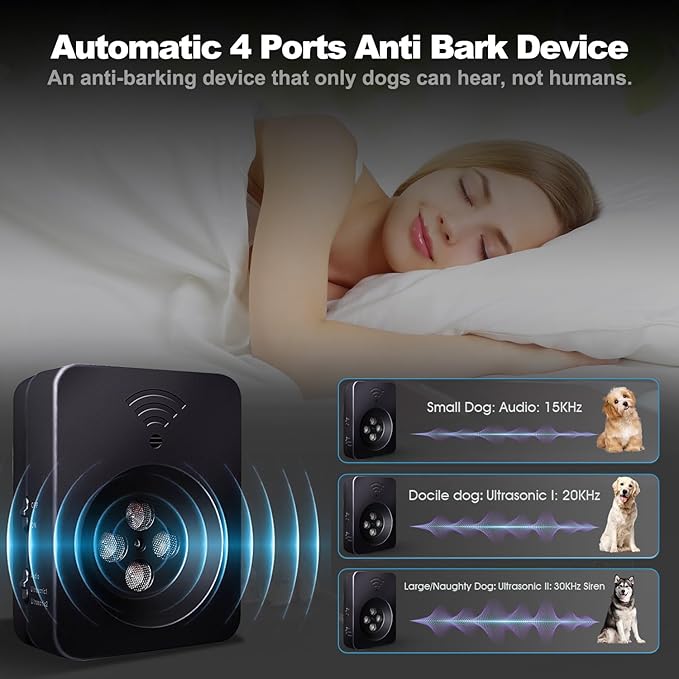 Anti Barking Devices, Dog Barking Deterrent Devices, Ultrasonic Dog Bark Deterrent Devices, Dog Barking Stopper, Anti Barking Device for Dogs Long Range 50ft, Bark Box Indoor Outdoor for Dogs Training