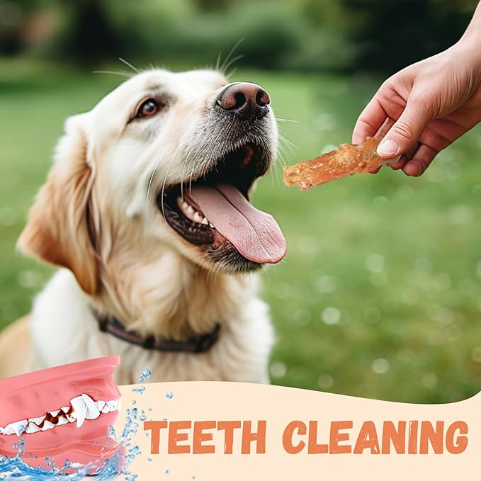 Dog Treats Chicken Wrapped Beef Cartilage w/Calcium Supplement, Long-Lasting Rawhide Free Grain Free Training Treats Snacks for Small Medium Large Dogs, 12 Counts, 10.6 oz