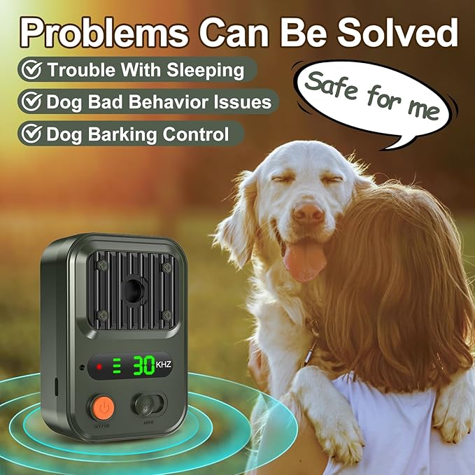 Anti Barking Devices, Auto Bark Deterrent Devices with 3 Modes, Rechargeable Dog Barking Silencer Sonic Barking Deterrent, Barking Box Barking Control Devices Indoor/Outdoor Safe for Dog G