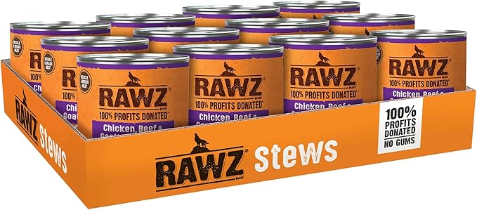 Rawz STEW -Goat's Milk Dog Food, 10 Ounce Cans (Chicken/Beef & Goats Milk) Case of 12 Cans