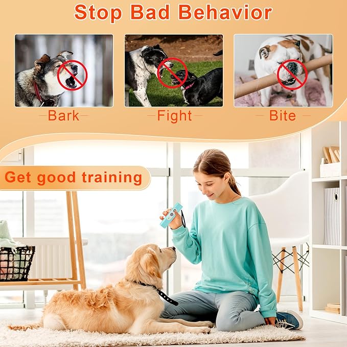 Anti Barking Device for Dogs - Dog Bark Deterrent Devices for Stopping Bad Dog Behavior - Ultrasonic Dog Bark Deterrent, Refuse to Shout and Slap - Best Anti Barking Device Rechargeable(Blue)