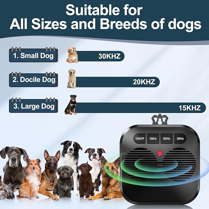 Anti Barking Device for Dogs. Auto Bark Deterrent Devices with 3 Modes. Rechargeable Ultrasonic Bark Box Dog Barking Silencer Safe Human & Dogs. Effective Stop Dog Barking Devices Indoor & Outdoor 7