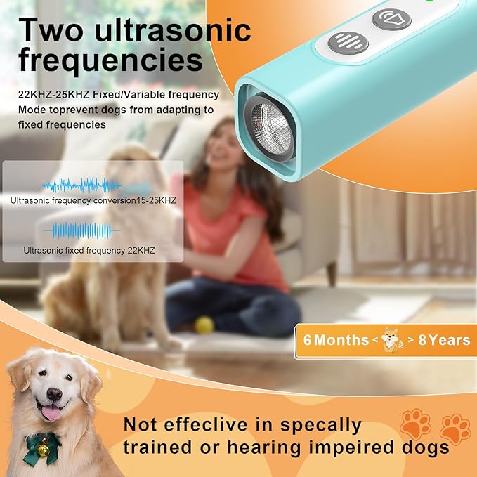 Anti Barking Device for Dogs - Dog Bark Deterrent Devices for Stopping Bad Dog Behavior - Ultrasonic Dog Bark Deterrent, Refuse to Shout and Slap - Best Anti Barking Device Rechargeable(Blue)