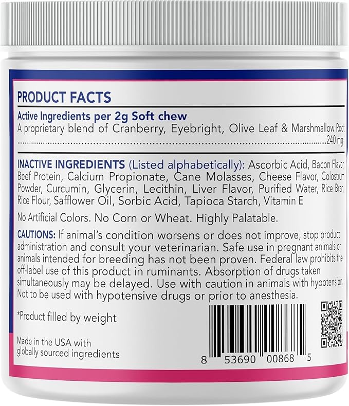 ANGELS' EYES Natural Tear Stain Prevention Soft Chews for Dogs | Beef Flavor| for All Breeds | No Wheat No Corn | Daily Supplement | Proprietary Formula | 90ct