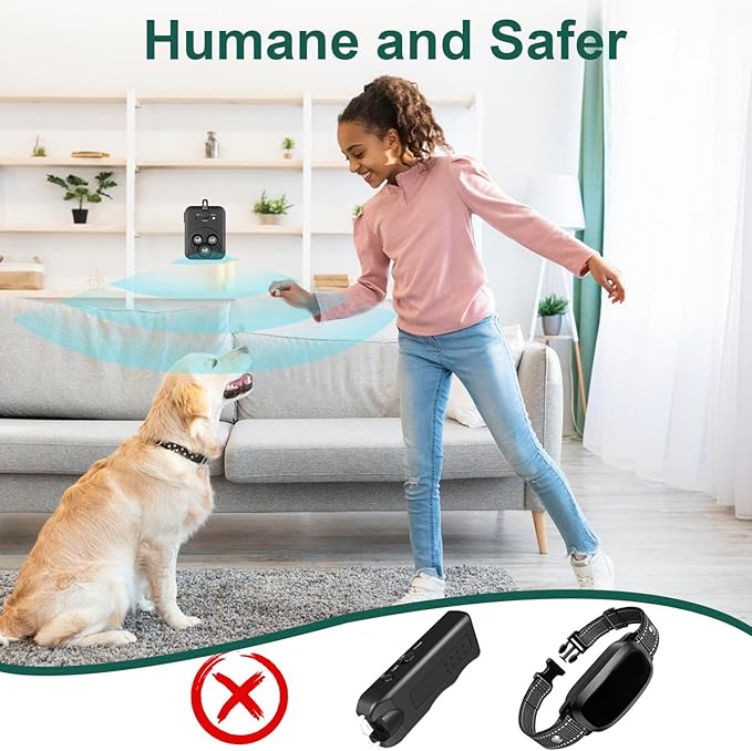 Anti Barking Device, Auto Dog Barking Control Devices with 3 Modes, Rechargeable Ultrasonic Bark Box Dog Barking Deterrent Devices, Effective Stop Barking Dog Devices Safe for Indoor Outdoor Dogs
