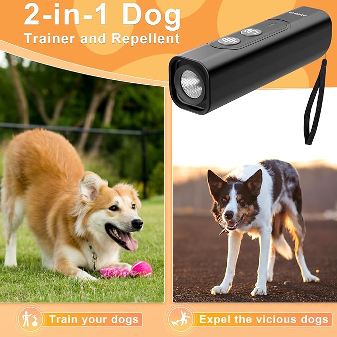 Anti Barking Device for Dogs - Dog Bark Deterrent Devices for Stopping Bad Dog Behavior - Ultrasonic Dog Bark Deterrent, Refuse to Shout and Slap - Best Anti Barking Device Rechargeable