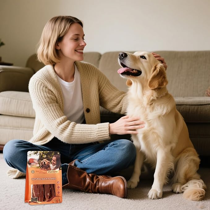 Duck Jerky Crisp Flakes Dog Treats, Duck Jerky Chip Flakes w/1% Taurine, Dog Training Rewards Snacks High Protein Easy to Digest, Rawhide-Free, Gluten-Free, for All Life Stage Dogs,10.58 oz