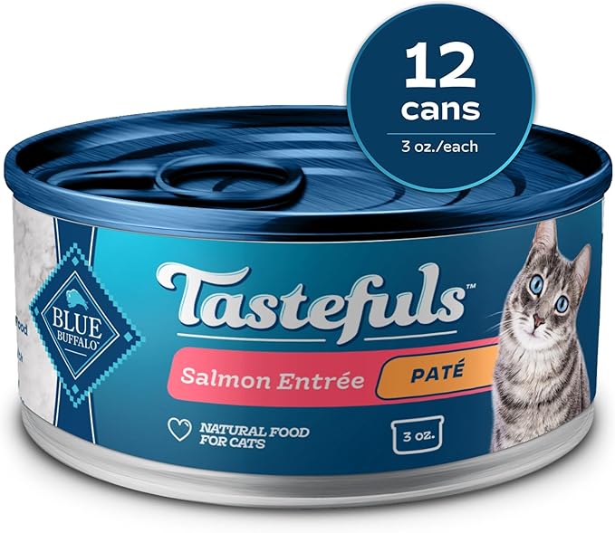 Blue Buffalo Blue Tastefuls Salmon Entree Pate Wet Cat Food, 3 Ounce (Pack of 1)