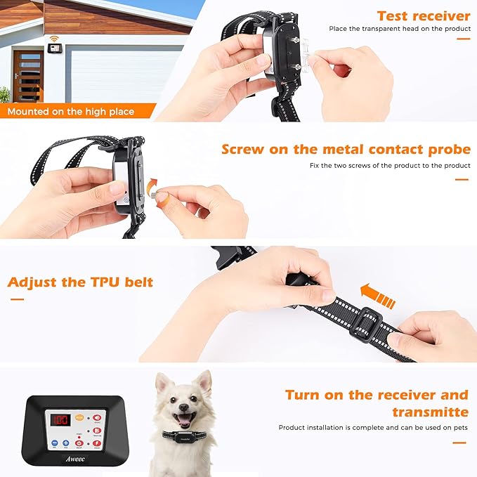 Wireless Dog Fence System, 2025 Electric Fence for Dog & Training Collar with Remote, Wireless Dog Collar Boundary Containment System, Adjustable Range Sizes, Suitable for Large,Medium Dogs ( 2 Dogs )