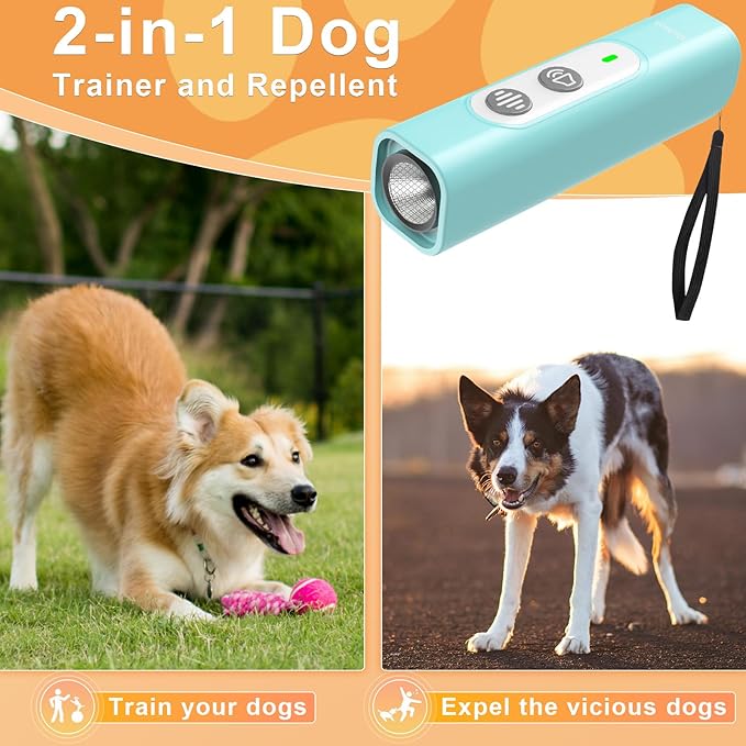 Anti Barking Device for Dogs - Dog Bark Deterrent Devices for Stopping Bad Dog Behavior - Ultrasonic Dog Bark Deterrent, Refuse to Shout and Slap - Best Anti Barking Device Rechargeable(Blue)