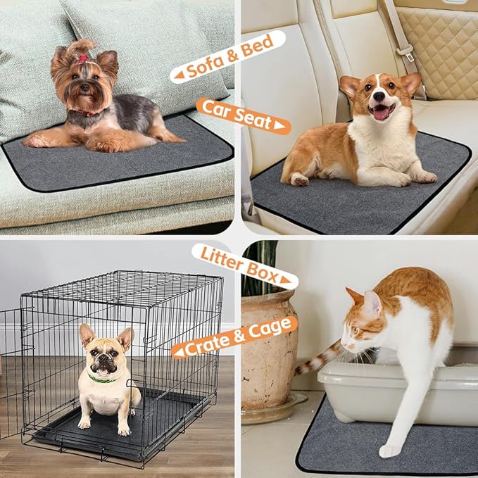 Washable Pee Pads for Dogs 2 Pack Reusable Puppy Pads Waterproof Pet Training Pads, Non-Slip Dog Mats Fast Absorbent Whelping Pads for Playpen, Potty, Crate, Bed, 32" x 35"