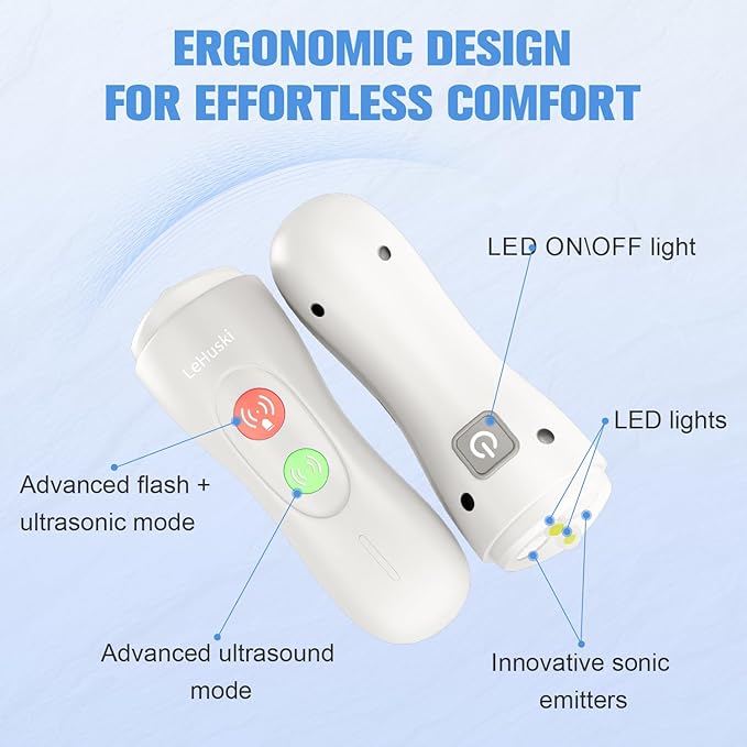 Anti Barking Device Rechargeable Ultrasonic Dog Bark Deterrent Stops Bad Behavior Up to 50 Ft Effective Control Range Safe Humane for Indoor Outdoor Use White