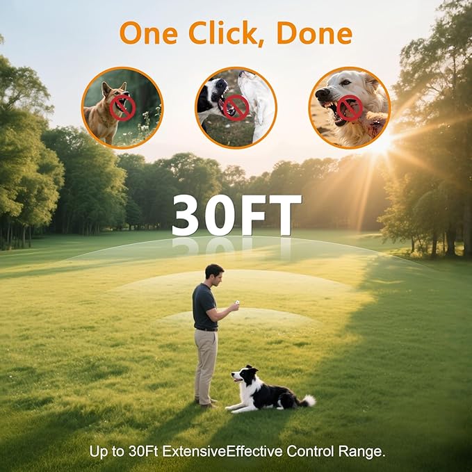 Anti Barking Devices 30FT Effective Range 3 Adjustable Modes Ultrasonic Dog Bark Deterrent for All Dogs