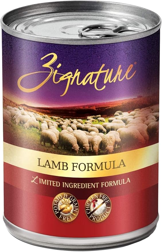 (12 Pack) Zignatur Grain-Free Canned Dog Food 3 Flover (4 Lamb, 4 Duck, 4 Turkey) 13 Ounces Per Can