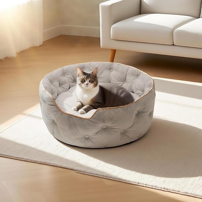 Cute Cat Beds Kitten Beds,Small Dog Beds, Washable Pet Beds for Puppy and Kitty, 20 Inch